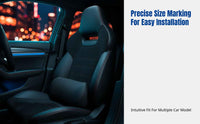 Thin Car Pillow, Viscoelastic Foam Spine Pad, Universal Suede Seat Cushion, Tailbone & Neck Ergonomic Headrest