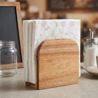 Rounded Top Wooden Tissue Box Holder Solid Wood Upright Tissue Holder Rectangular Home Decor Exposed Design for Tabletop, Kitchen
