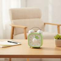 Wind-up Timer with Bells Retro Analog Countdown Timer Mechanical Easy-to-Read for Students, Kitchen