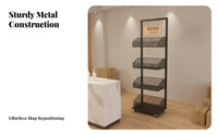 Quick Assembly Cosmetics Display Unit Stylish Design Multi-Layer Display Shelf Flat Pack Mobile Merchandise Stand No Tools Required for Shopkeepers, Retail Managers, Convenience Shop S, Temporary Shops, Countertops, Farmers Markets