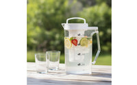 Refrigerator Safe Pitcher with Filter Clear Cold Brew Pitcher Transparent Carafe Rectangular for Coffee Lovers, Students, Kitchen, Office, Dorm