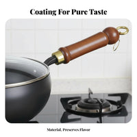 Uncoated Iron Pan Thickened Flat Bottom Wok Traditional Chinese Wok Versatile Small Iron Pot Hand-Crafted for Home Chefs