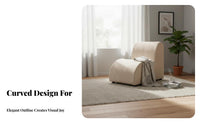 Japanese aesthetic Caterpillar-Shaped Lounge Chair adaptable Design Upholstered Lounge Chair Soft Fabric Upholstery Floor Sofa Ergonomic Shape for Adults, Homeowners, Bedroom, Living Room, study reading corner, Apartment