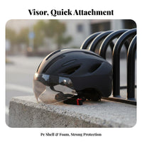Cycling Helmet with Attractive Visor S Breathable Attractive Cycling Helmet Safety Gear Lightweight Adjustable Fit for Commuting