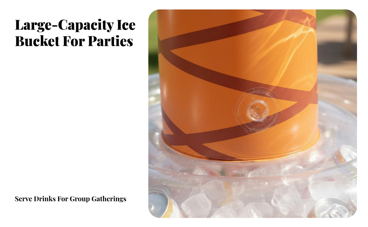 Inflatable Palm Tree Chiller Decorative Palm Tree Ice Bucket Easy to Inflate/Deflate Exotic Festivity Ice Bucket for Outdoor, Beach, Barbecues