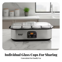 Clear Lid Yogurt Maker Digital Controls Electric Yogurt Maker Touch Buttons Multi-Use Fermenter Black Rim