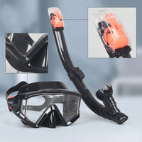 Wide-View Snorkeling Mask with Snorkel Tempered-Glass Gear Comfortable for Adults, Swimmers, Vacation