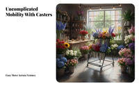 Large Capacity Tiered floral display stand with containers Multitier Design Tiered container Rack Stable frame professional Fixture Sturdy Construction for event Planners, Shop Owners, Gardeners, Wedding location, marketplace Stall, Patio, Balcony