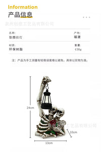 Halloween Solar Skull Lantern Decoration for Outdoor Garden