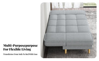 2-in-1 Functionality Armless 3-Seater Sofabed Space-Saving Sleeper Sofa Budgetcost-effective transformable Couch Foldable for Small Apartment Dwellers, Students, Homeowners, Home Office