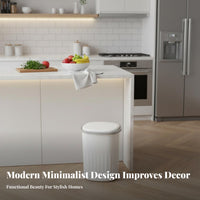Lidded Waste Bin Waterproof Automatic Lid Trash Bin Odor Control Push Button Trash Can for Washroom, Kitchen, Bedroom