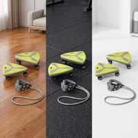 2 Pieces Wheeled Abdominal Slide Board with Resistance Band Textured Ab Roller Multifunctional Fitness Equipment Stable for Strength Training