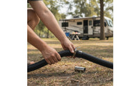 Flexible RV Sewer Hose Kit Corrugated Recreational Vehicle Drain Hose with Clamps Coiled Complete for Campers