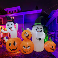 Outdoor Pumpkin and Ghost Inflatable Blow-up Halloween Inflatable Waterproof Inflable De Halloween Large for Families, Homeowners, Yard, Garden, Lawn
