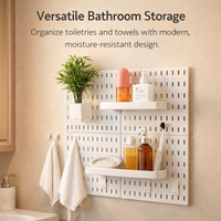 No Drill Pegboard Shelf Organizer Wall Mounted Storage Rack for Kitchen , Book Shelves for Wall Display Shelf, Laundry Room Shelves for Homeowners