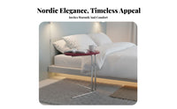 Nordic design Height-Adjustable C-Table Minimalist Household Furniture Space-Saving Design Multi-Functional for Apartment Dwellers, Remote Workers, Living Room, by the Sofa, Balcony, Small Spaces