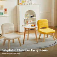Comfortable Support Padded Floor Seat with Backrest Soft Cushion Small Stool Strong Load Bearing Low Chair Solid Wood Legs for Children, Beauticians, Living Room, Entryway, Bedroom, Study