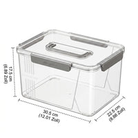 Transparent Storage Box with Lid, Food Container with 4-fold Lock and Handle, Stackable Storage Containers for Meal Prep, Camping & Picnic