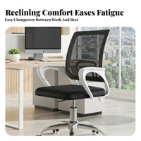 Adjustable Height Rolling Mesh Task Chair 360-Degree Swivel Mesh Back Rolling Chair Reclining Backrest Computer Seat Ergonomic Design for Distant Workers, Students, Adults, Conference Room, Bedroom