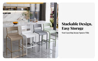Indoor & Outdoor Use Plastic Bar Stool with Backrest Long-Lasting Modern Bar Stool Wear-Resistant Minimalist High Chair Sturdy Construction for Cafe Owners, Homeowners, Adults, Patio, Restaurant, Home