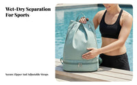 Wet Dry Gym Bag Water-Resistant Material Large Capa Metropolis Swimming Bag Shoe Compartment Backpack Multiple Pockets Travel