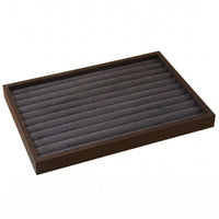 Wood-Grain Jewelry Display Tray Gray Gray Interior Jewelry Tray Rectangular Accessory Storage uncoveredTop