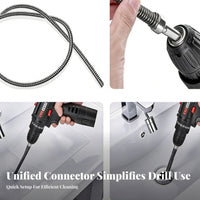 Electric Rotary Drain Auger Heavy Duty Steel Cable Drain Cleaner Drill Attachment Flexible Pipe Snake for DIY Enthusiasts, Kitchen, Lavatory