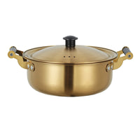 Stainless Steel Soup Pot with Lid Stovetop Cooking Pot with Lid Double Handle Cookware Flat Bottom for Singles, Kitchen