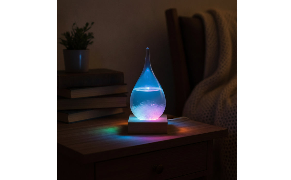 Crystalline Glass Weather Forecast Bottle Science-Inspired Teardrop Storm Glass Elegant Weather Forecast Bottle Transparent for Teachers, Desk