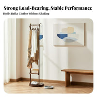 Multi-Functional Rotating Mirrored Garment Rack Full-Length Mirror independentstanding Hall Tree Space-Saving Coat Stand independent Standing for Homeowners, Families, Students, Bedroom, Hallway, clothing preparation area, Office