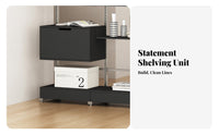Drilltool-less Installation configurable Cube Shelving Unit Opendesign shelving unit tool-lessstanding Display Shelf Minimalist Aesthetic for Homeowners, Students, Hobbyists, Bedroom, Home Office, Apartment