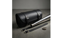 Waterproof Motorcycle Hanging Bag Leather-Look Roll-Top Motorcycle Bag No-Hole Mount Buckle Straps