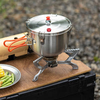 Multi-Functional Stainless Steel Micro Pressure Cooker Space-Saving Design High-Altitude Pressure Cooker Lightweight Camping Cooking Pot Long-Lasting for Campers, Hikers, Travel