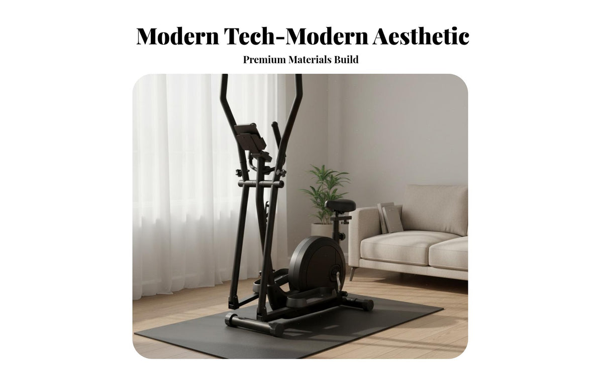 Foldable Elliptical Machine Multi-Functional Functionality Foldable Cross Full Body Workout Cross for Apartment