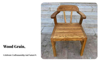 Solid Wood Construction Traditional Chinese Armchair With Armrests Slat-Back Armchair Vintage Design Dining Chair Sturdy for Tea Lovers, Cultural Enthusiasts, Homeowners, Living Room, Restaurant, Home
