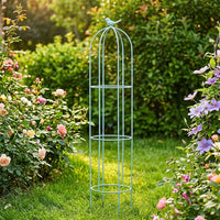 Large Iron Trellis for Climbing Roses, Metal Garden Trellis, European Design Plant Support for Vining Plants