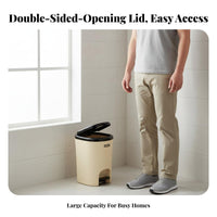 Foot Pedal Trash Can Large Capacity Step-on Trash Can Hands Foot Pedal Garbage Bin for Washroom, Living Room, Office