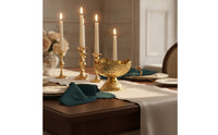 Pedestal Fruit Bowl Gold-Colored Bowl Embossed Serving Dish for Hosts, Centerpiece, Afternoon Tea, Pastry Presentation