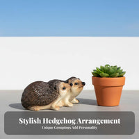 Creative Gift Hedgehog Figurine Weatherproof Resin Hedgehog Statue Hand-Painted for Gardeners, Courtyard, Patio, Balcony