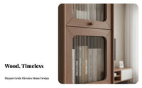 Glass Door Display Cabinet Multi-Functional Floor Standing Storage Cabinet Sturdy Construction Tall Narrow Bookcase for Collectors, Living Room
