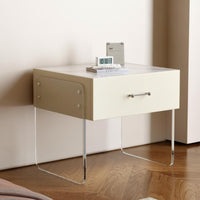 Minimalist Design two-level Transparent Cabinet Modern design 2-Tier Transparent Stand space-saving Size Bedside Table Rounded Corners for Young Adults, homeowners, Apartment Dwellers, Bedroom, Small areas, Living Room, Office