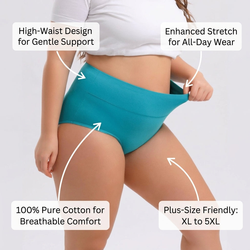 Incontinence Pants Women High Waisted Knickers Multipack, Breathable Underwear with Control for Postpartum, Mature Ladies in Extended Sizes