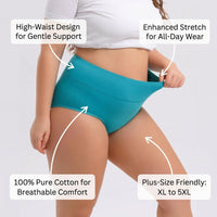 Incontinence Pants Women High Waisted Knickers Multipack, Breathable Underwear with Control for Postpartum, Mature Ladies in Extended Sizes