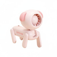 Shape-Changing Design Dog-Shaped Fan 2 Way Use Turbine Design Fan 3 Speed Settings Lightweight for Children, Desk, Travel, Office