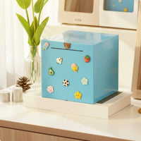 Deposit Only Piggy Bank Thickened Material Cartoon Money Bank Large Capacity Cube Savings Box for Girls, Boys
