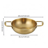 Food Grade Double Handle Soup Pot Riveted Handles Wide Shallow Pot Polished Finish Kitchenware Simple Design