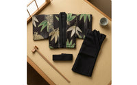 3 Pieces 1:12 Scale  Doll Kimono Outfit Wide Sleeves Black Waist Sash Matching Set