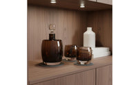 3 Pieces Amber Glass Decanter Set Upscale Decorative Home Decor for Living Room