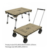 Foldable Design Multi-Function Rolling Camp Table Adjustable Height Collapsible Outdoor Utility Wagon Heavy Duty for Picnic