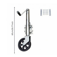 Side-Wind Crank Hauling Vehicle Trailer Support Wheel Wheel Metal Construction Caravan Trailer Support Wheel Wheel Steel Swivel Hauling Vehicle Support Stand Mounting Hardware